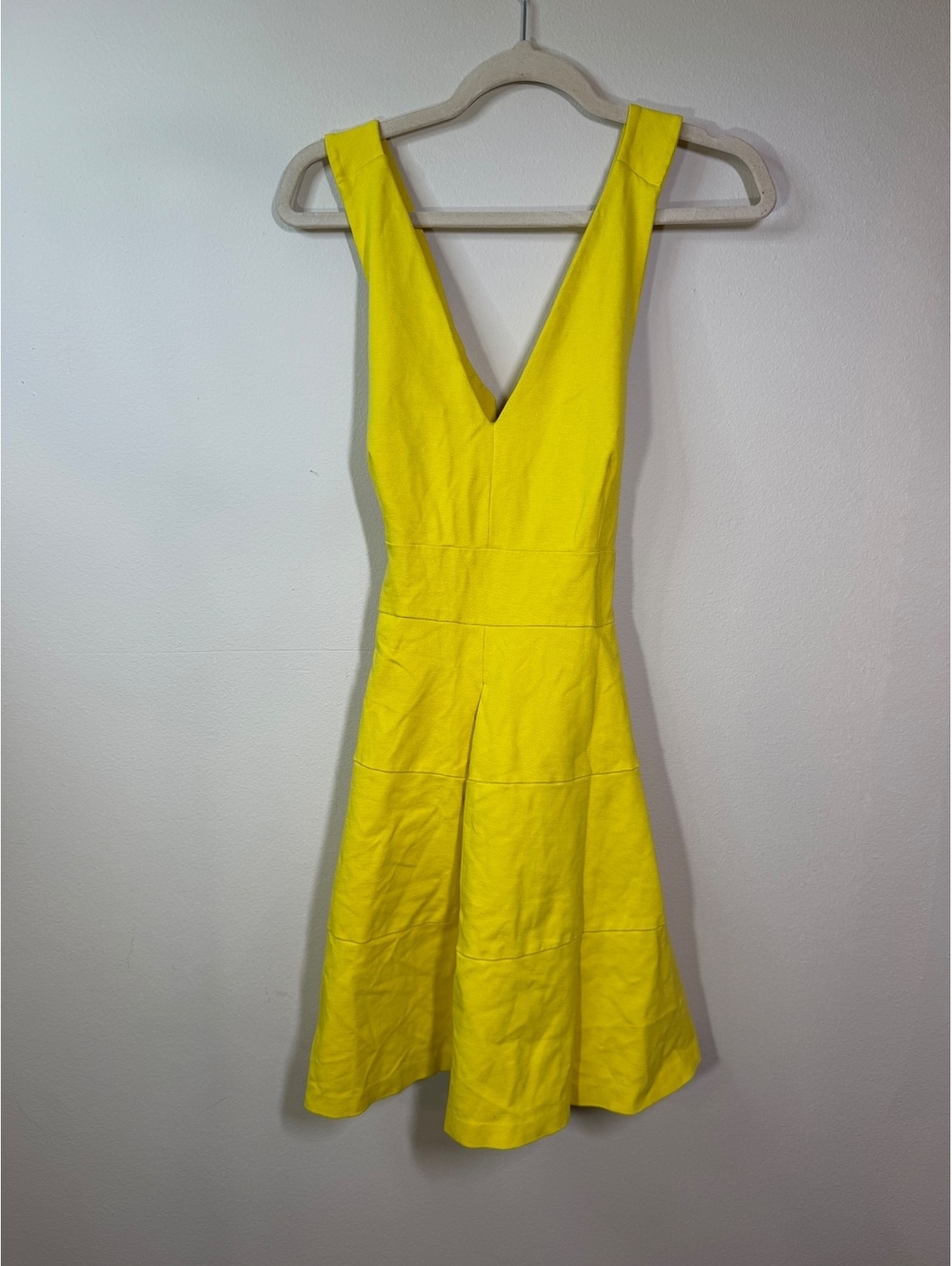 Banana Republic Yellow Petite 10P Sleeveless Dress with Crisscross Back